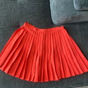 American Apparel Crepe Pleated Skirt (Coral)